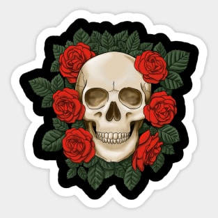 Skull and Roses Sticker